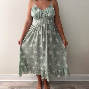 Sage Green Floral Dress